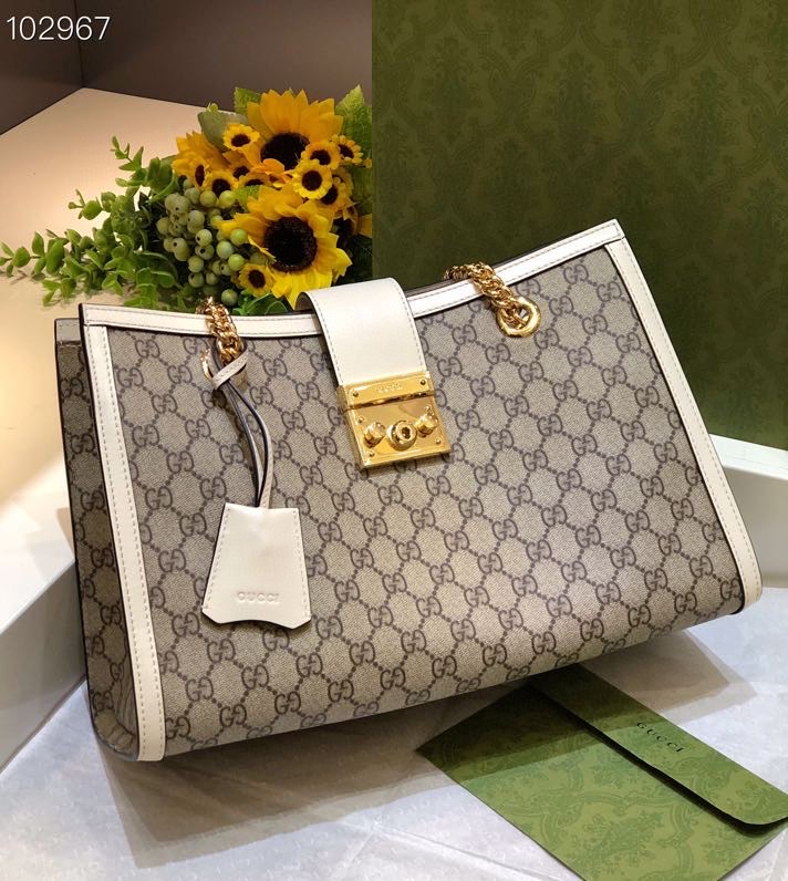 Gvc*1 padlock gg svp*me canvas shoulder bag cream 479197 35 x 23 x 14 cm