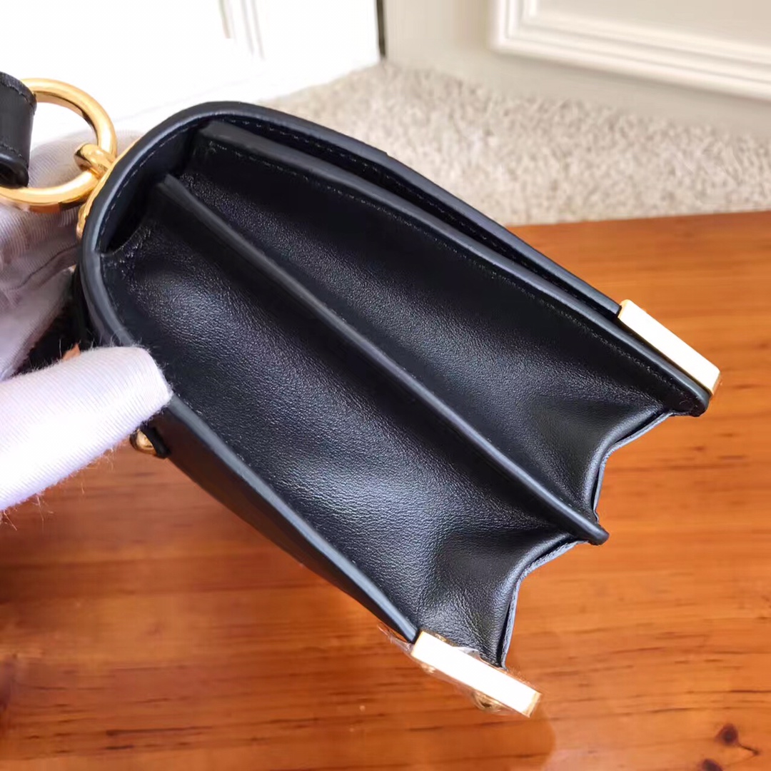 Pra*a leather Pra*a cahier bag black 1bd045 19 x 14 x 9 cm