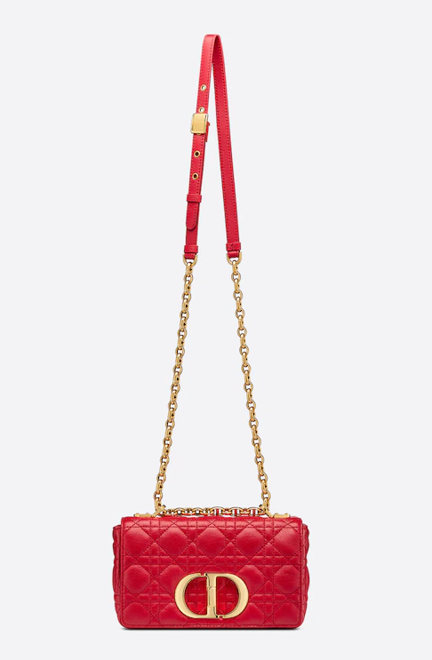 d10r small caro bag raspberry S*pple cannage calfskin m9241uwhc 20 × 12 × 7 cm