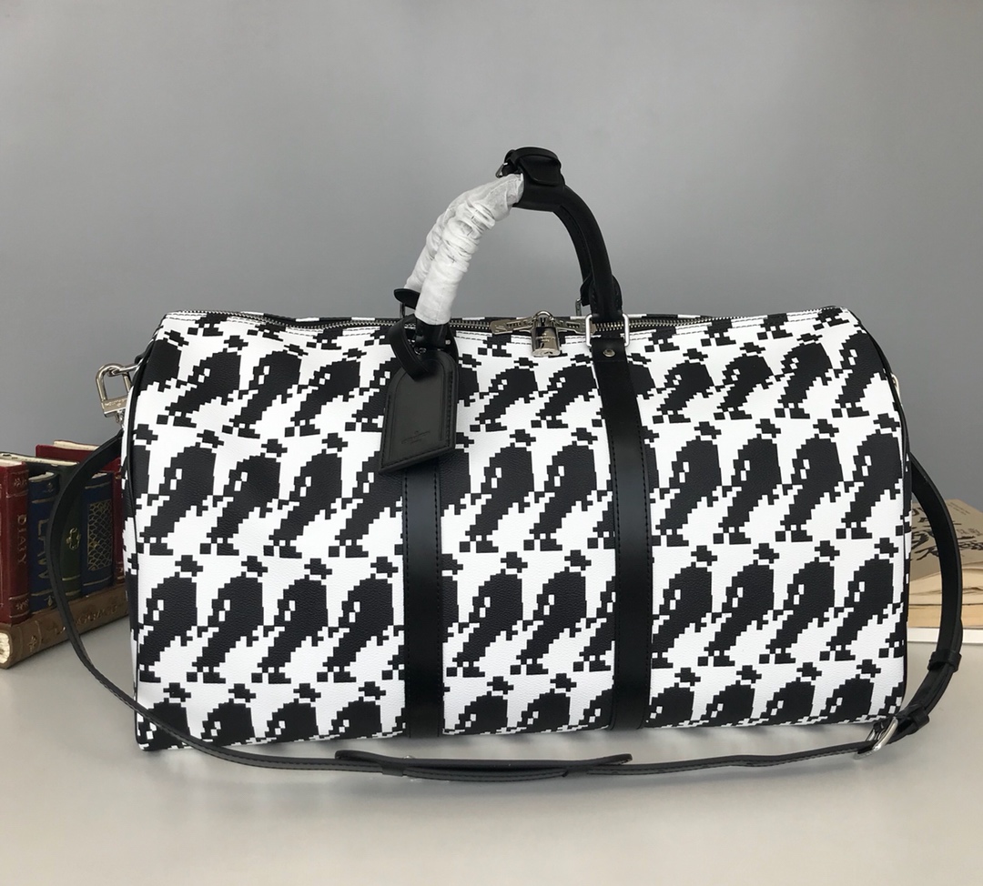 l0vis Vvtt0n limited edition michael jackson keepall 45 black and white 45 x 27 x 20 cm