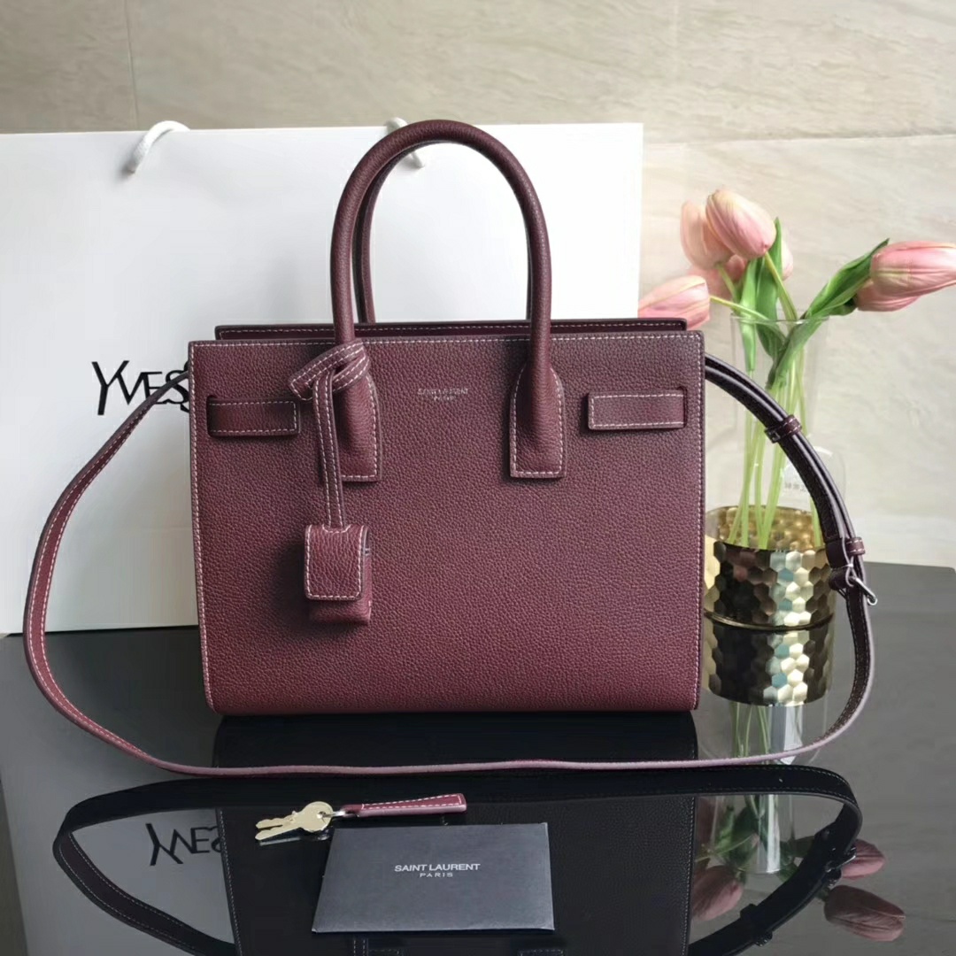 Y51 classic sac de jour baby in grained leather opyum red 421863 26 x 20.5 x 12.5 cm