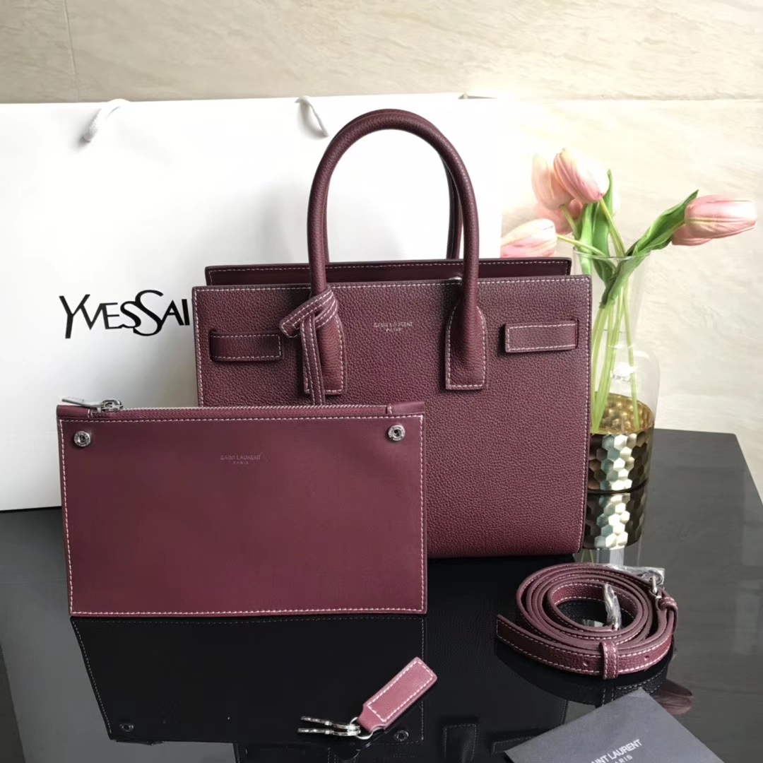 Y51 classic sac de jour baby in grained leather opyum red 421863 26 x 20.5 x 12.5 cm
