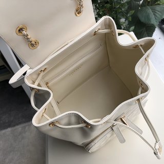 Ch**el business affinity backpack white leather a93748 25 x 24 x 17 cm