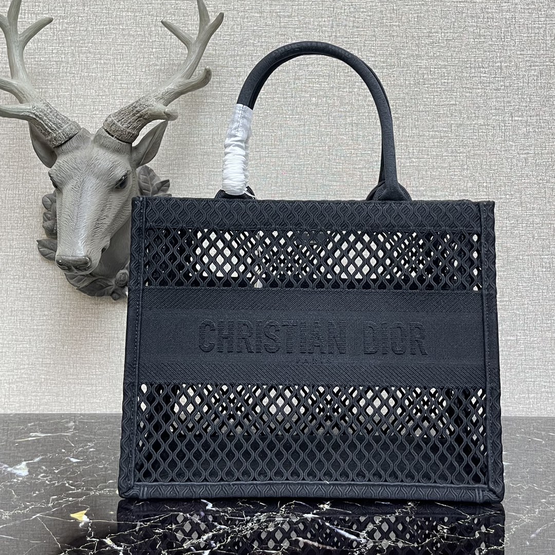 D10r small book tote dark blue - colored mesh embroidery m1296 36cm
