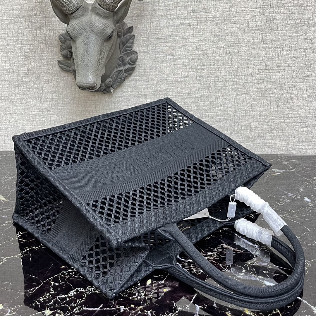 D10r small book tote dark blue - colored mesh embroidery m1296 36cm