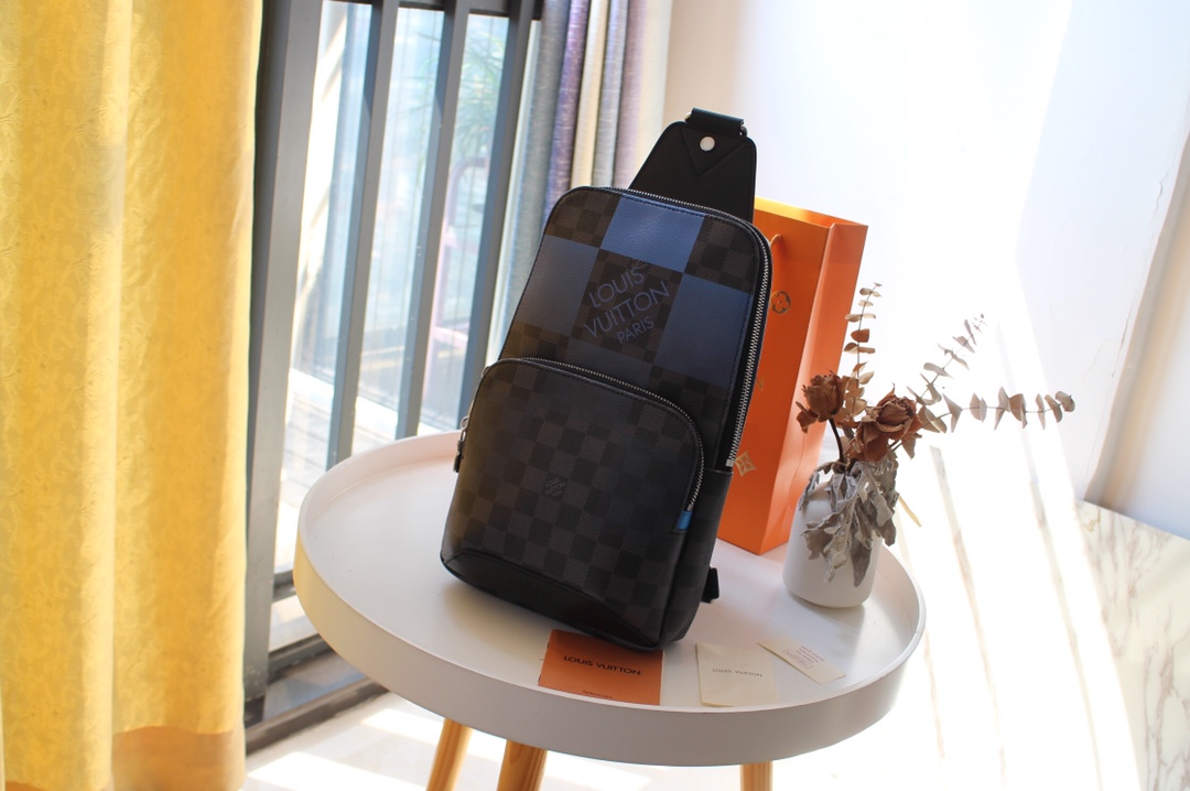 l0vis Vvtt0n avenue sling bag damier graphite giant canvas n40403 20.0 x 31.0 x 10.0cm