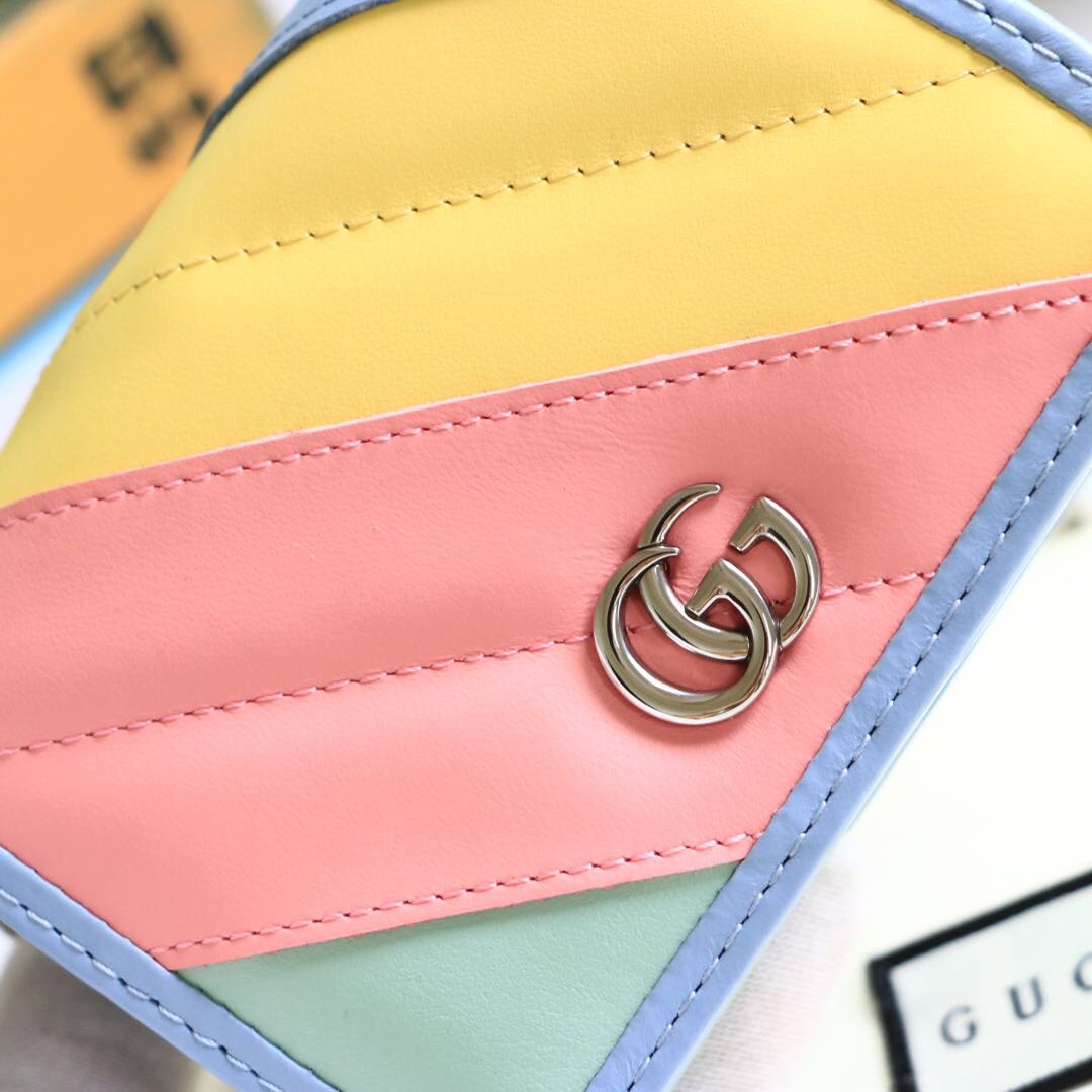 Gvc*1 gg marmont card case wallet rainbow pastel ‎625693 11 x 8.5 x 3 cm