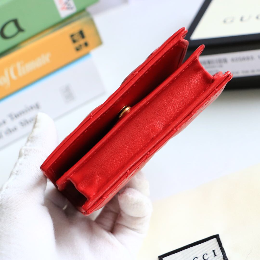 Gvc*1 gg marmont card case wallet red ‎625693 11 x 8.5 x 3 cm