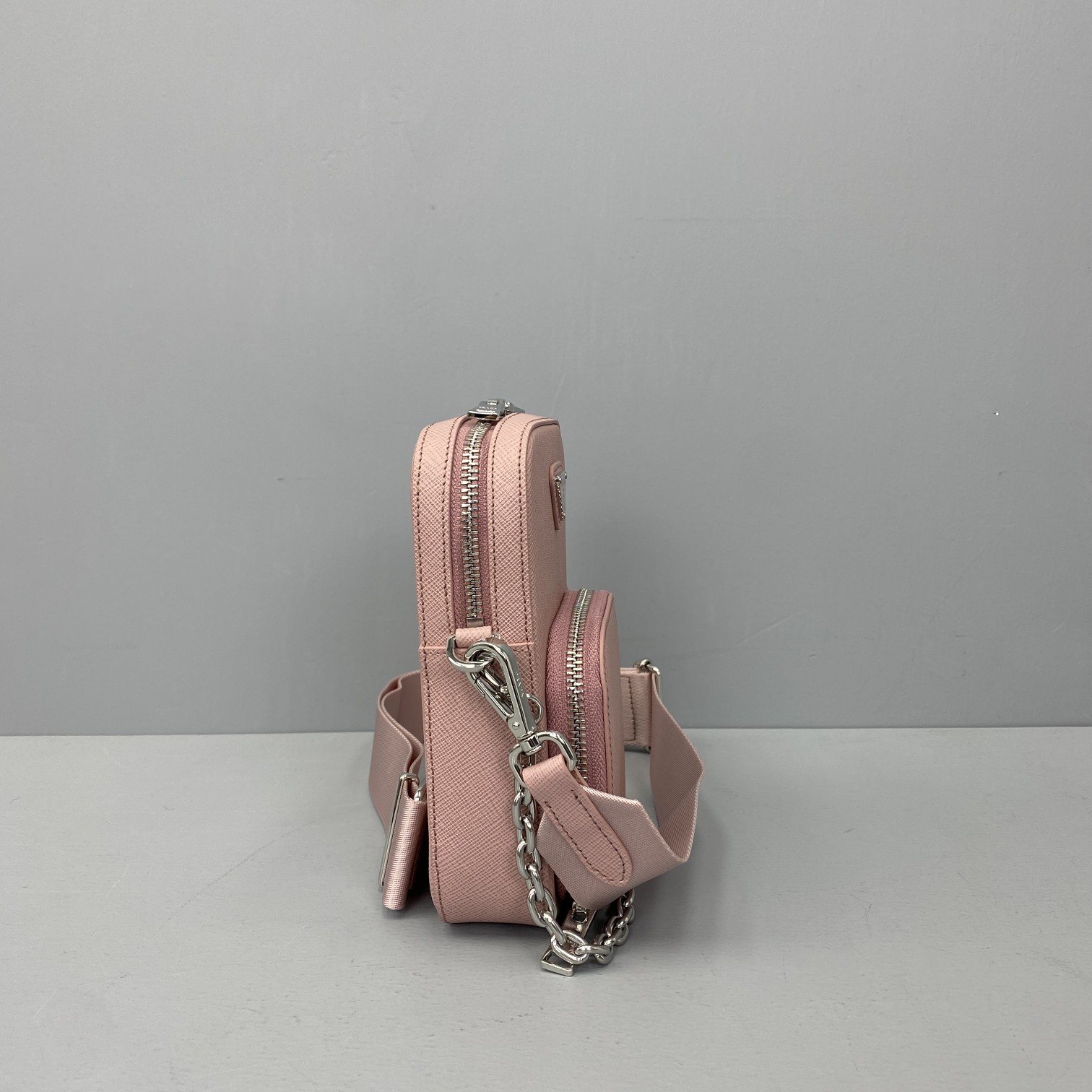 Pra*a saffiano leather mini bag water lily 1bh183 12 x 6.5 x 18 cm