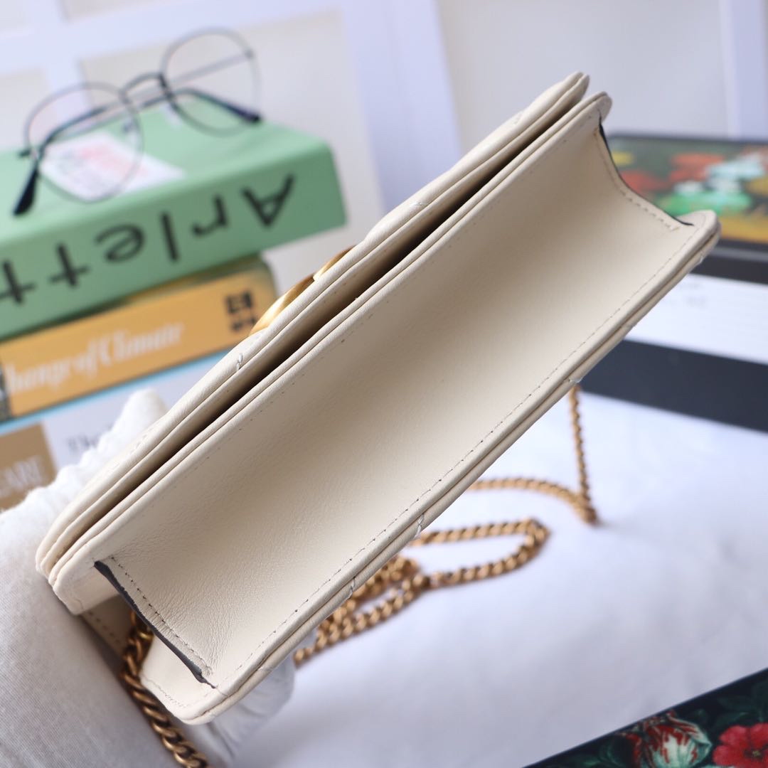 Gvc*1 gg marmont mini bag white leather 488426 18 x 10 x 5 cm
