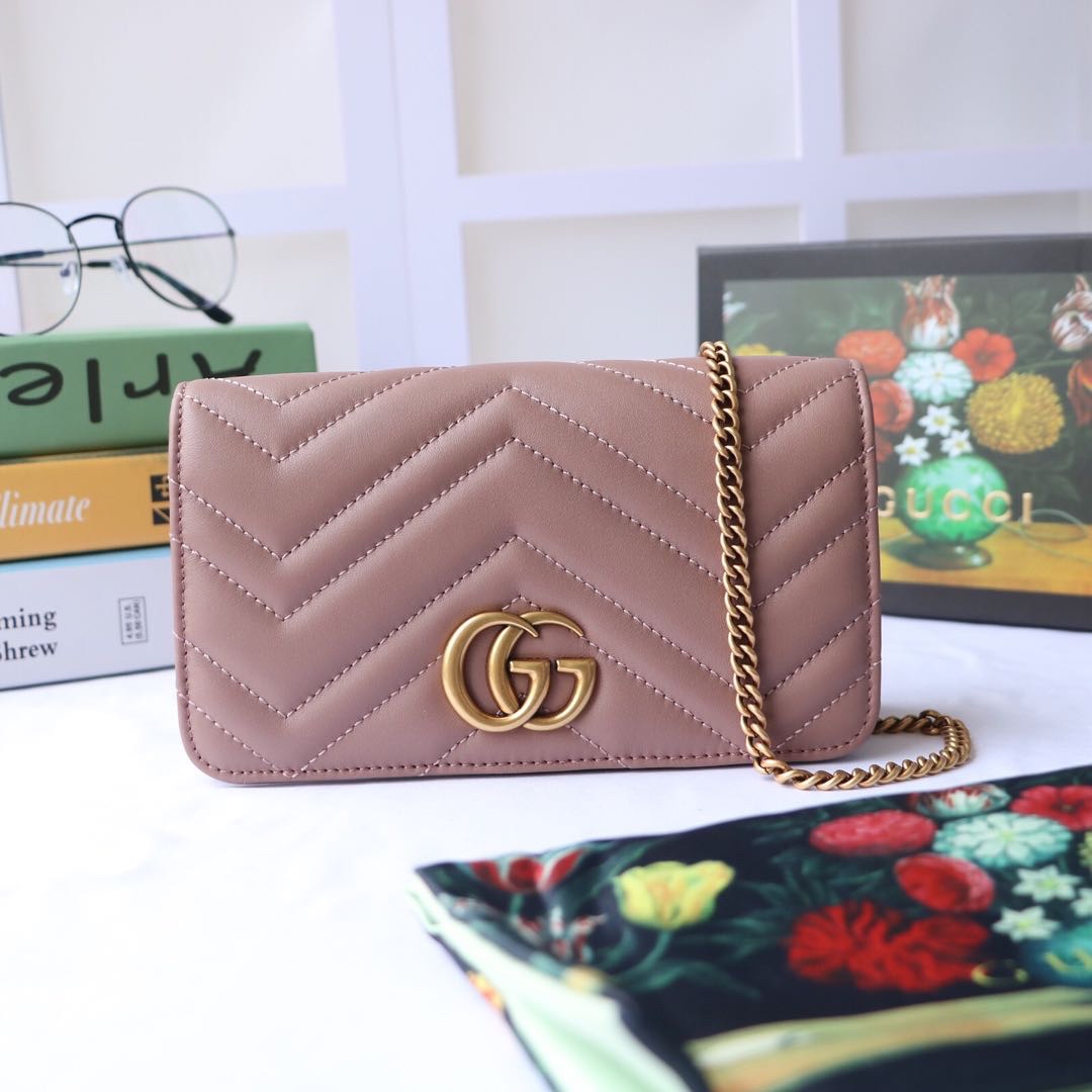 Gvc*1 gg marmont mini bag nude leather 488426 18 x 10 x 5 cm