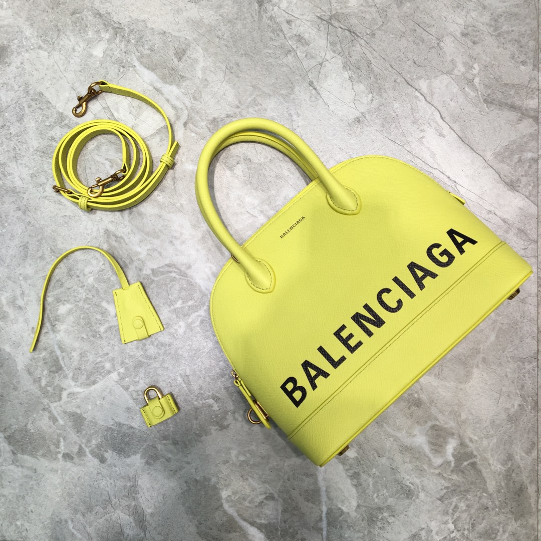 Ba1en*iaga women's ville small top handle bag in lime yellow 5506451iz1m 26 x 12 x 22 cm