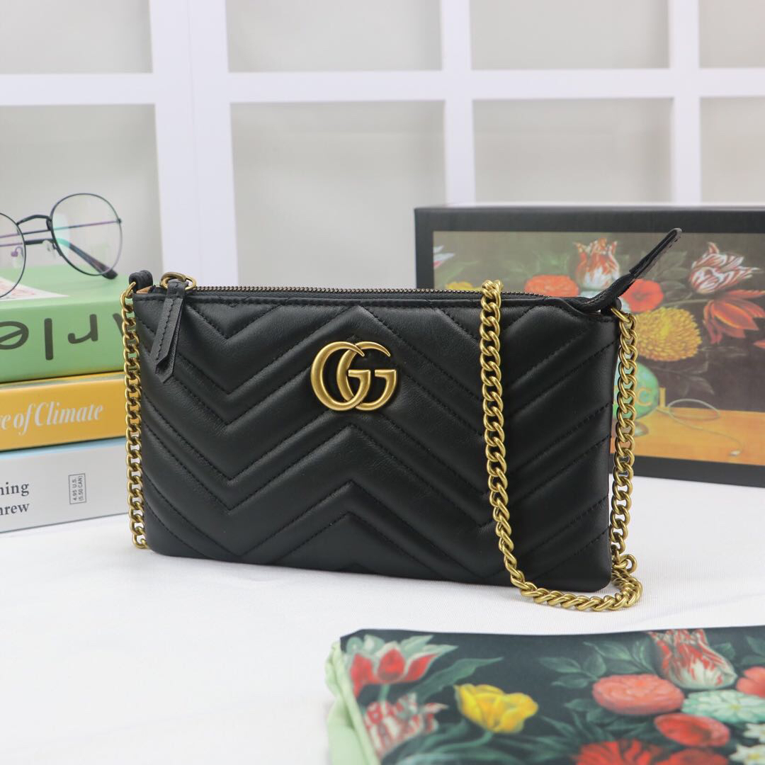 Gvc*1 gg marmont mini chain bag black  443447 22 x 13 x 3.5 cm