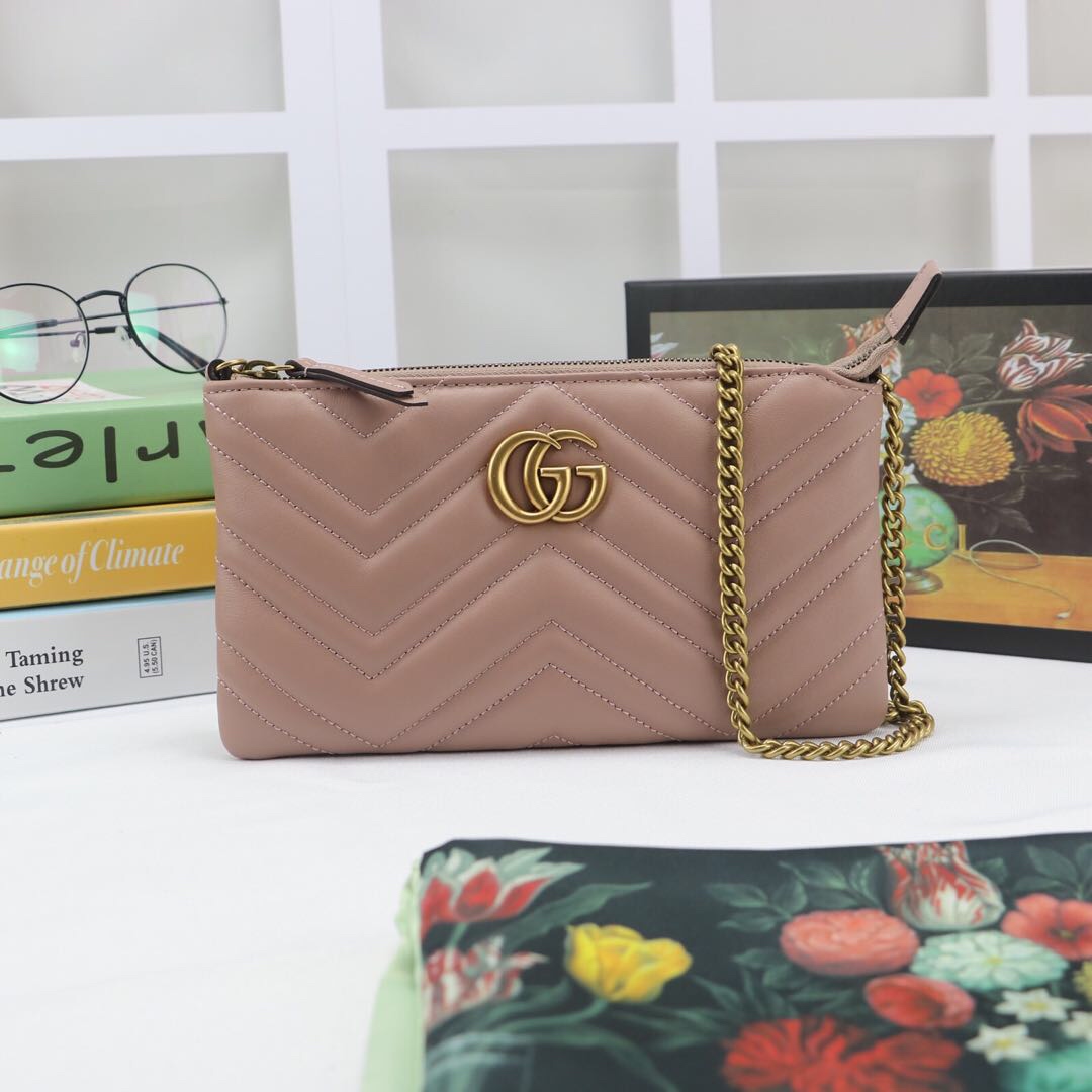 Gvc*1 gg marmont mini chain bag beige 443447 22 x 13 x 3.5 cm