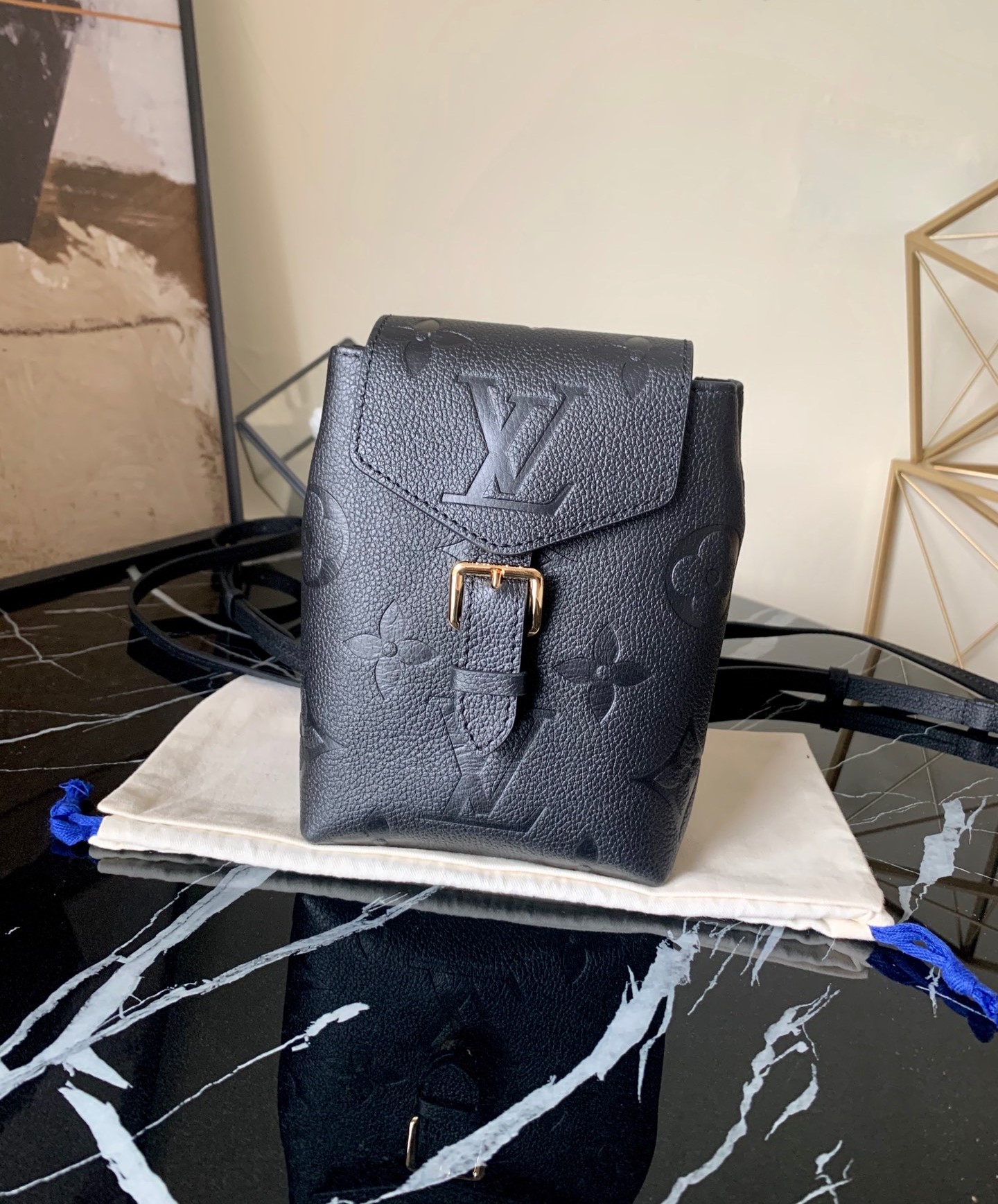 l0vis Vvtt0n tiny backpack monogram canvas black 13 x 19 x 8 cm