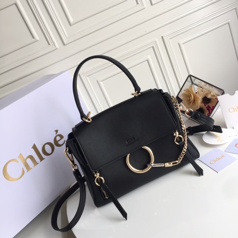 CHLOÉ MEDIUM FAYE DAY BAG Black CHC17WS321HGJ001 32.5 x 25 x 13 cm