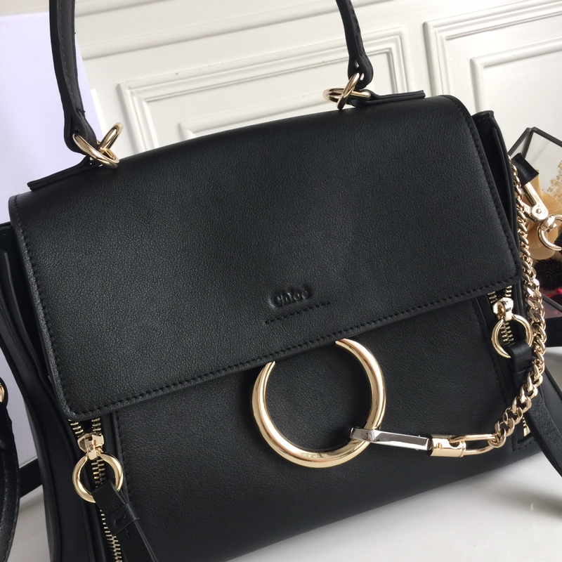 CHLOÉ MEDIUM FAYE DAY BAG Black CHC17WS321HGJ001 32.5 x 25 x 13 cm