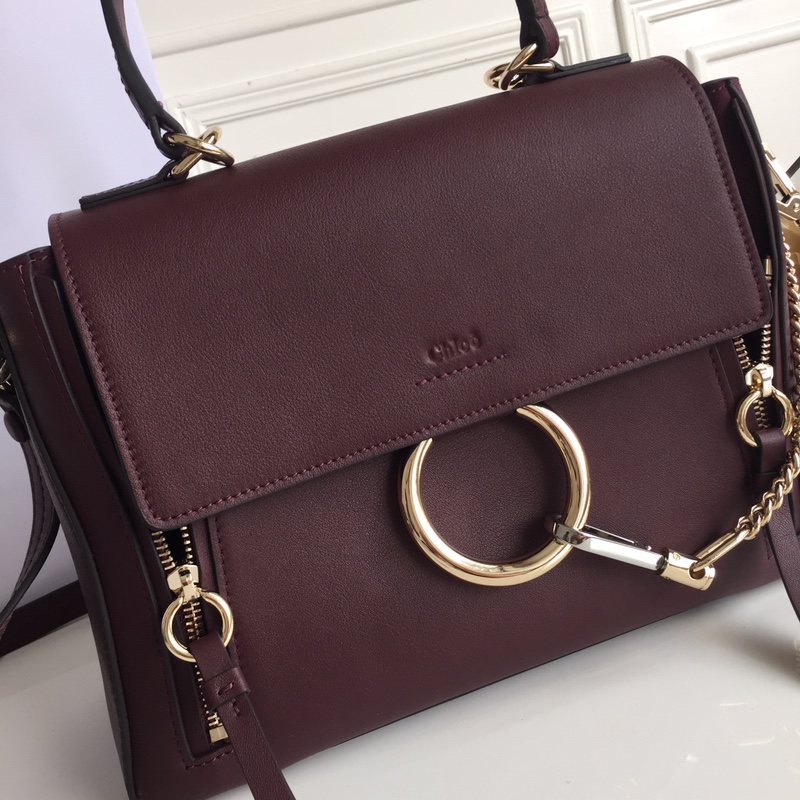 CHLOÉ MEDIUM FAYE DAY BAG Carbon Brown CHC17WS321HGJ27V 32.5 x 25 x 13 cm