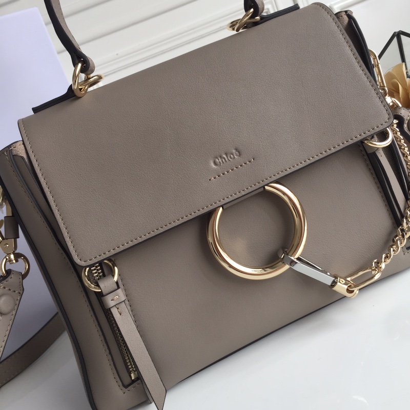 CHLOÉ MEDIUM FAYE DAY BAG Motty Grey CHC17WS321HGJ23W 32.5 x 25 x 13 cm