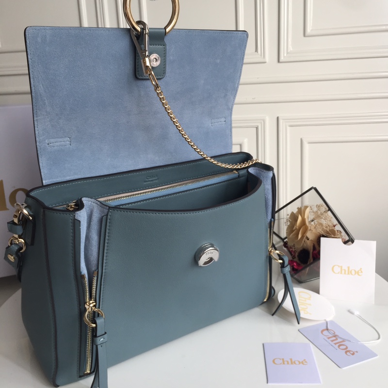 CHLOÉ MEDIUM FAYE DAY BAG Cloudy Blue CHC17WS321HGJ41H 32.5 x 25 x 13 cm