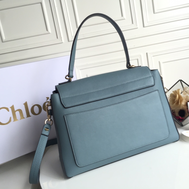 CHLOÉ MEDIUM FAYE DAY BAG Cloudy Blue CHC17WS321HGJ41H 32.5 x 25 x 13 cm