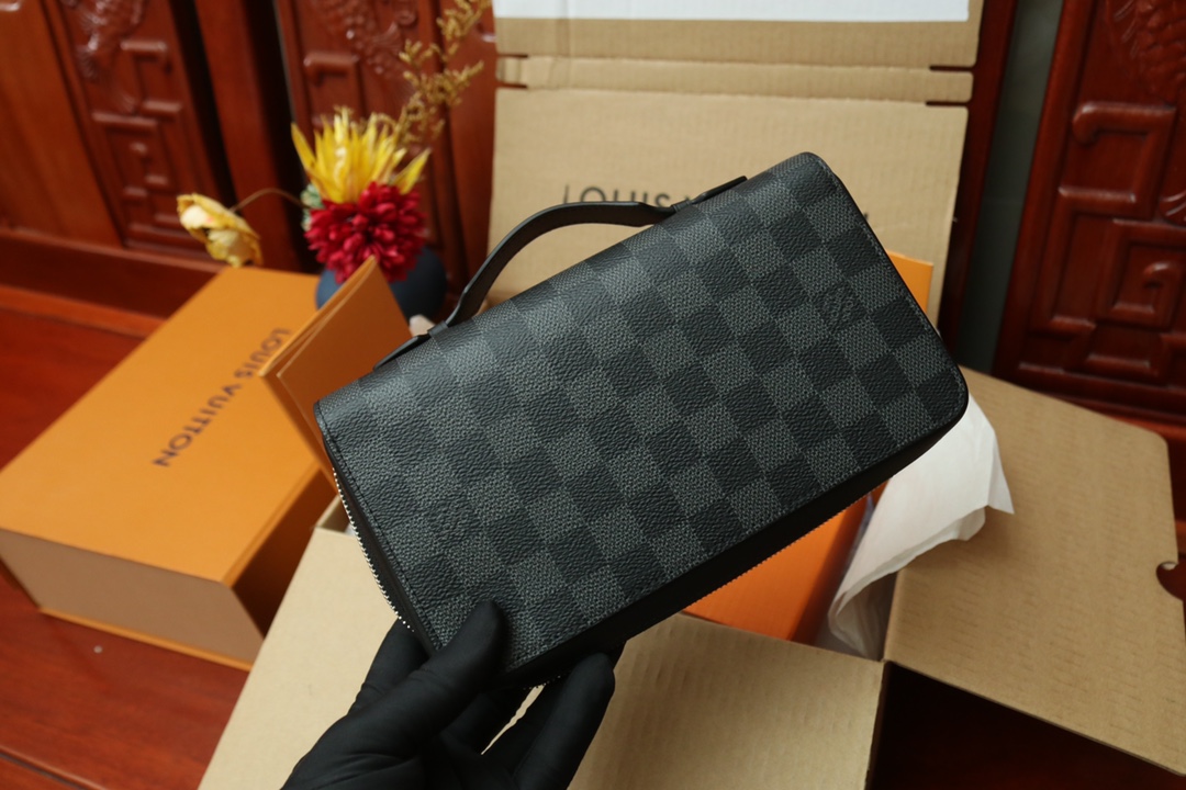 l0vis Vvtt0n zippy xl wallet damier graphite canvas black n41503 23 x 15 x 4 cm