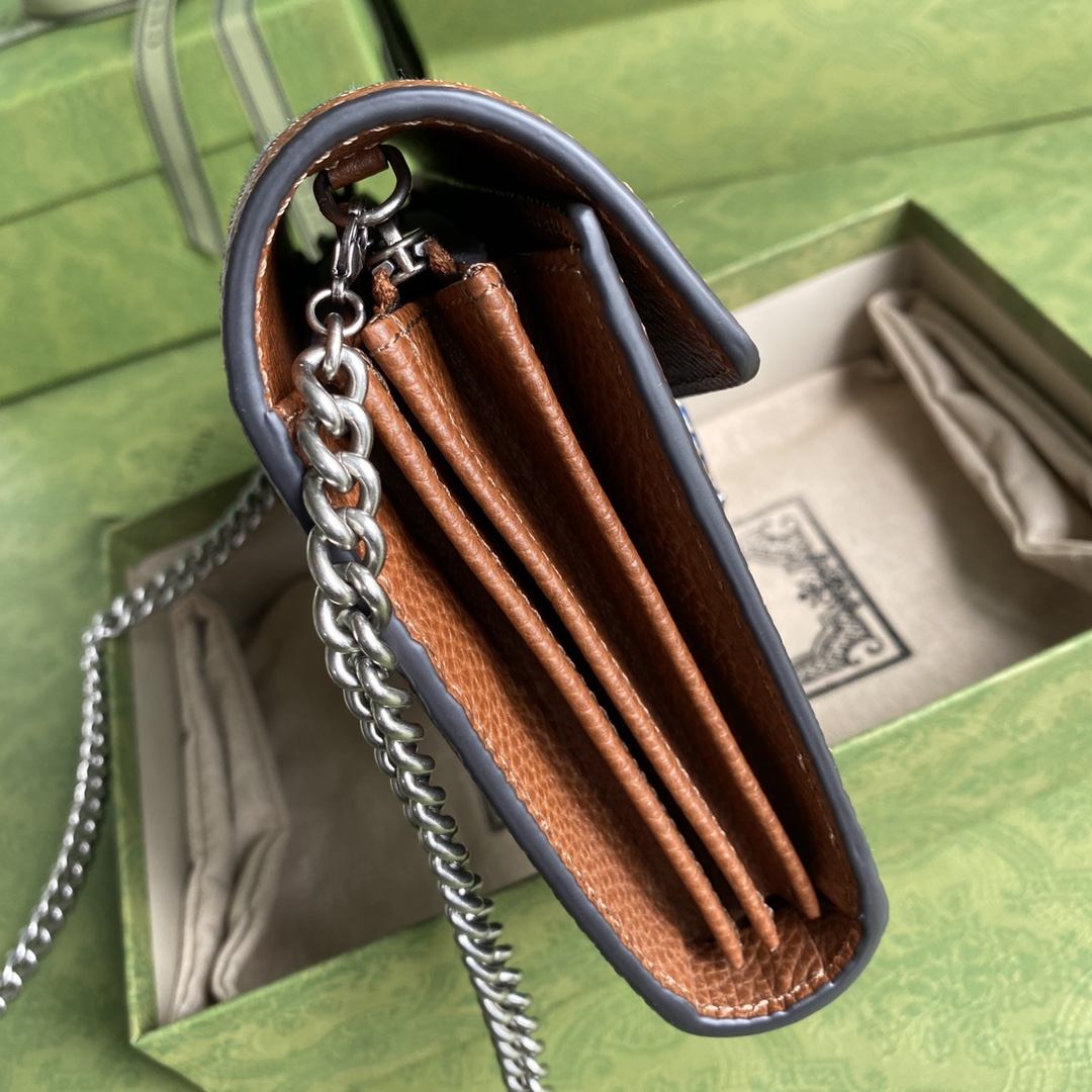 Gvc*1 dionysus mini chain bag blue and ivory 401231 20 x 4 x 14 cm