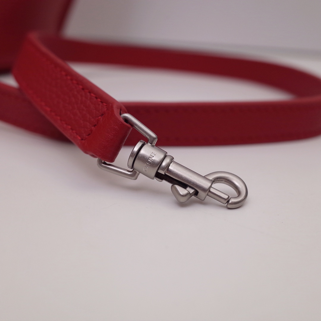 Ce1i*e big bag nano bucket in smooth calfskin red 187243a4t 21 x 15 x 15 cm