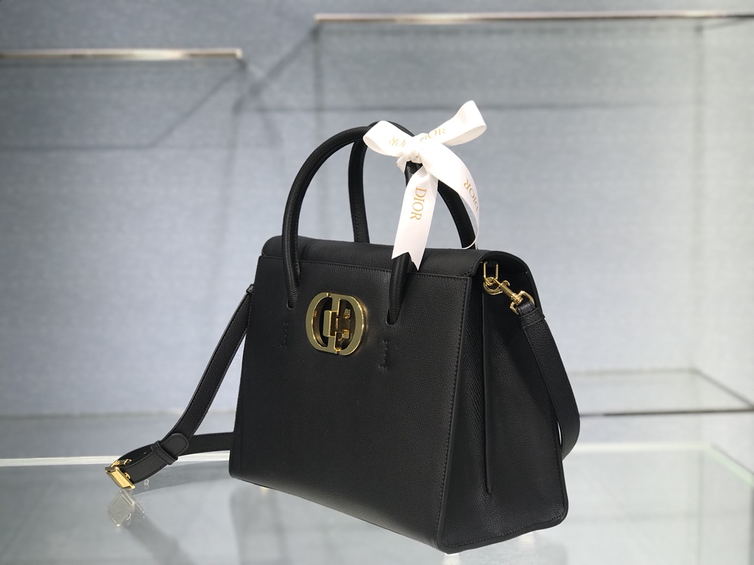 D10r large st honorÉ tote black grained calfskin m9306 30 cm