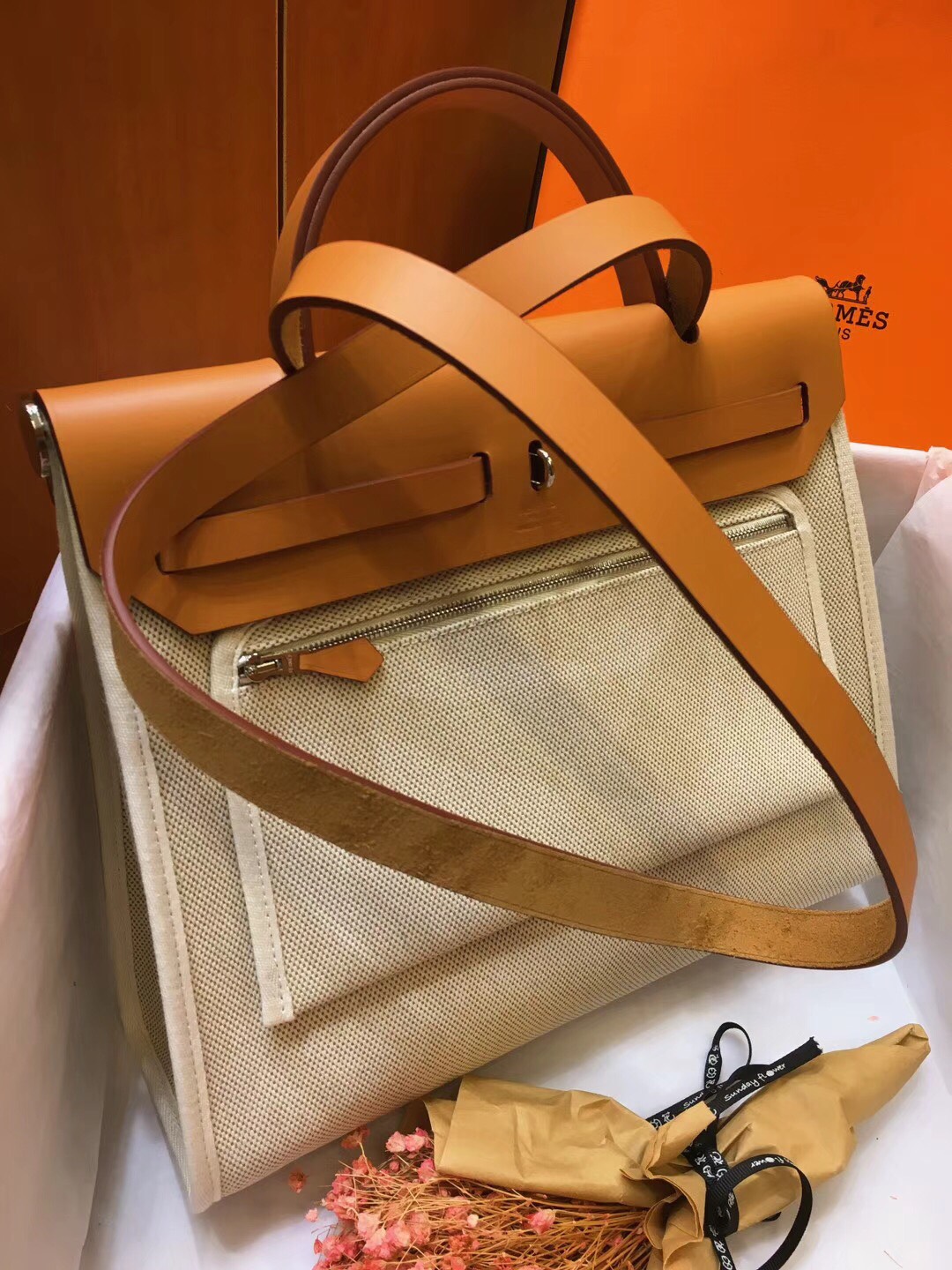 H**me5 herbag zip 31 pm retourne bag apricot 078971 25 x 31 x 10 cm