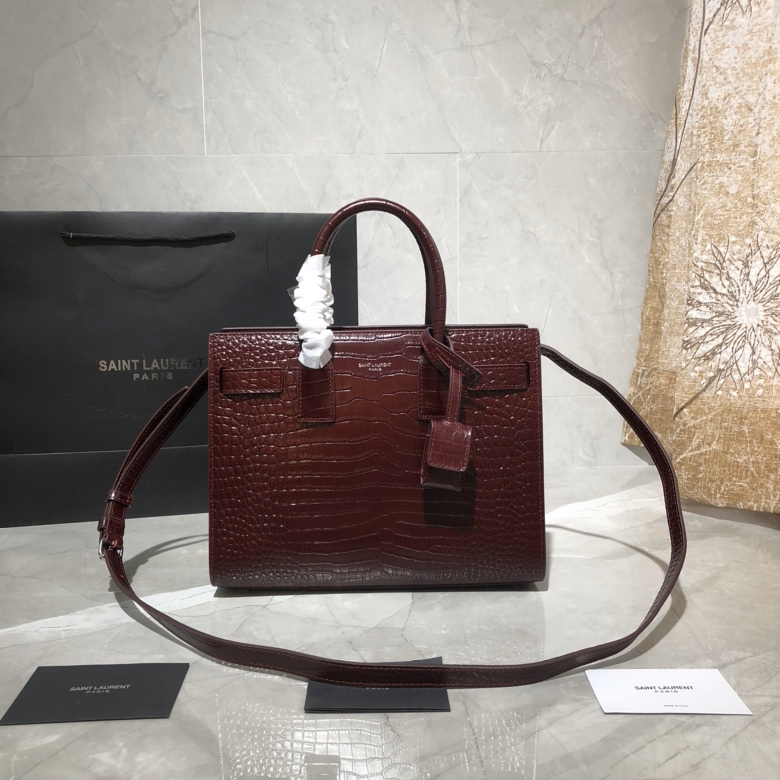 Y51 classic sac de jour baby in crocodile embossed matte leather burgundy 421863 26 x 20.5 x 12.5 cm