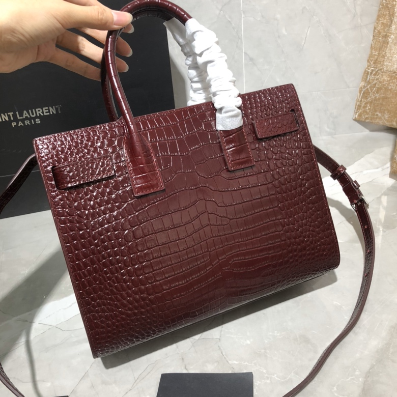 Y51 classic sac de jour baby in crocodile embossed matte leather burgundy 421863 26 x 20.5 x 12.5 cm