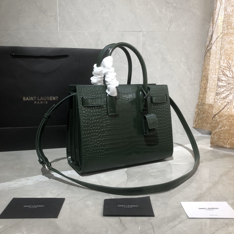 Y51 classic sac de jour baby in crocodile embossed matte leather forest 421863 26 x 20.5 x 12.5 cm