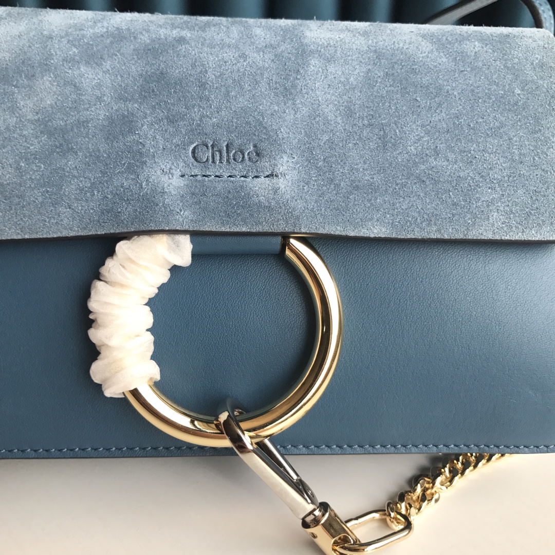 CHLOÉ FAYE SMALL SHOULDER BAG Gentle Blue CHC15US127 24 x 7 x 15 cm