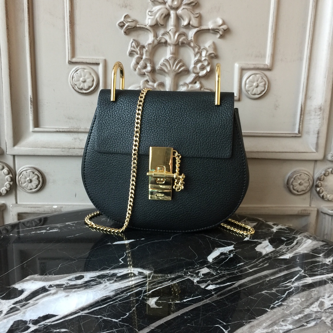 CHLOE MINI DREW Shoulder Bag Black 19 x 7 x 16 cm
