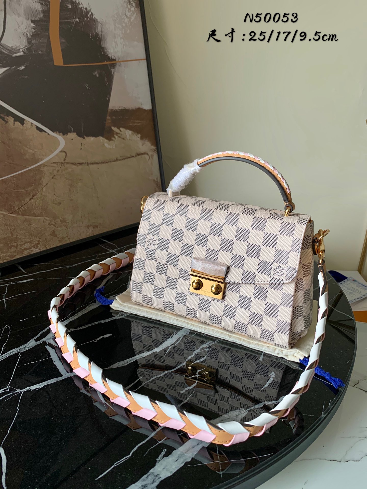 l0vis Vvtt0n croisette damier azur canvas n50053 25 x 17 x 9.5 cm