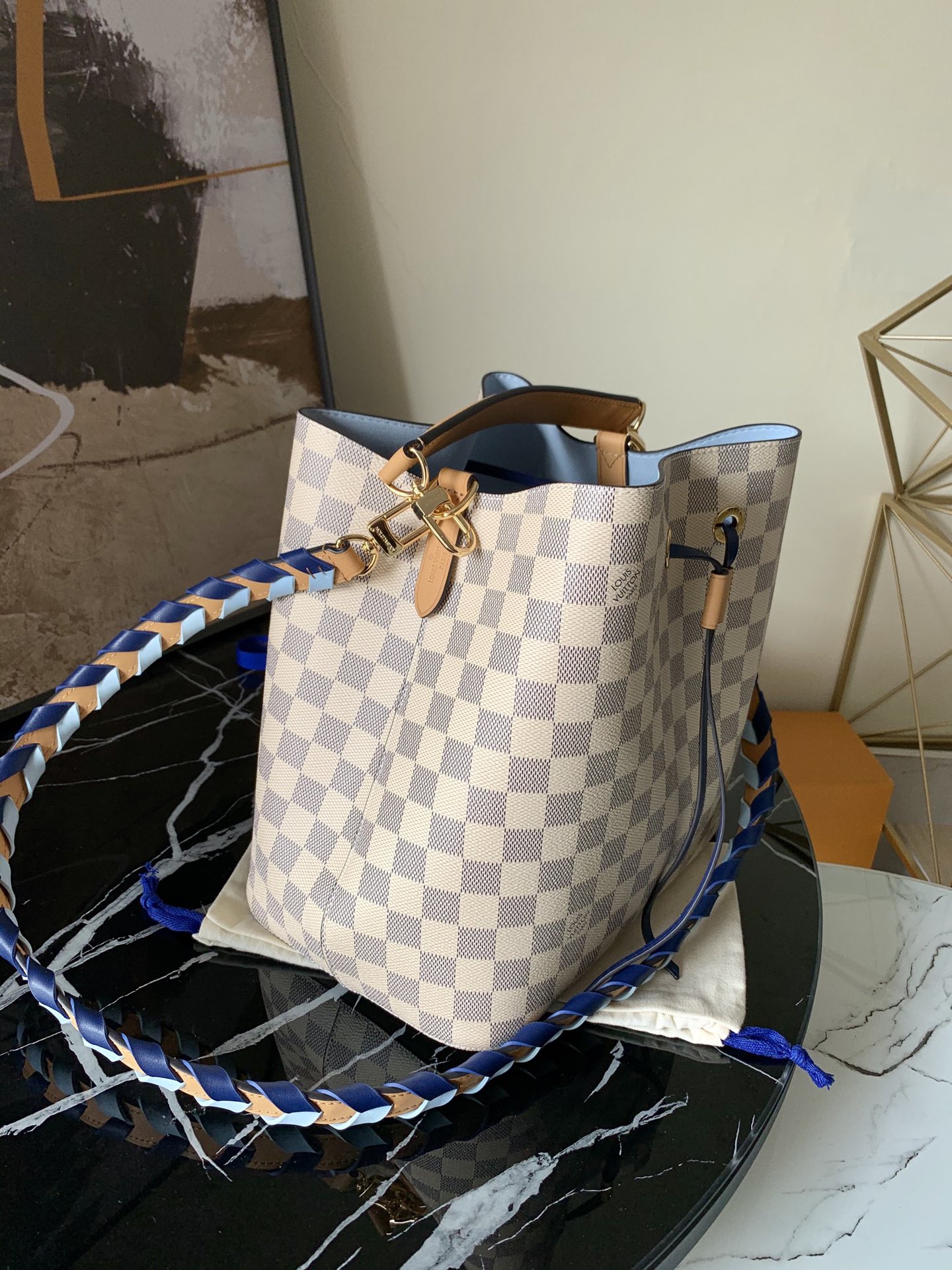 l0vis Vvtt0n nÉonoÉ mm damier azur in blue n50042 26cm