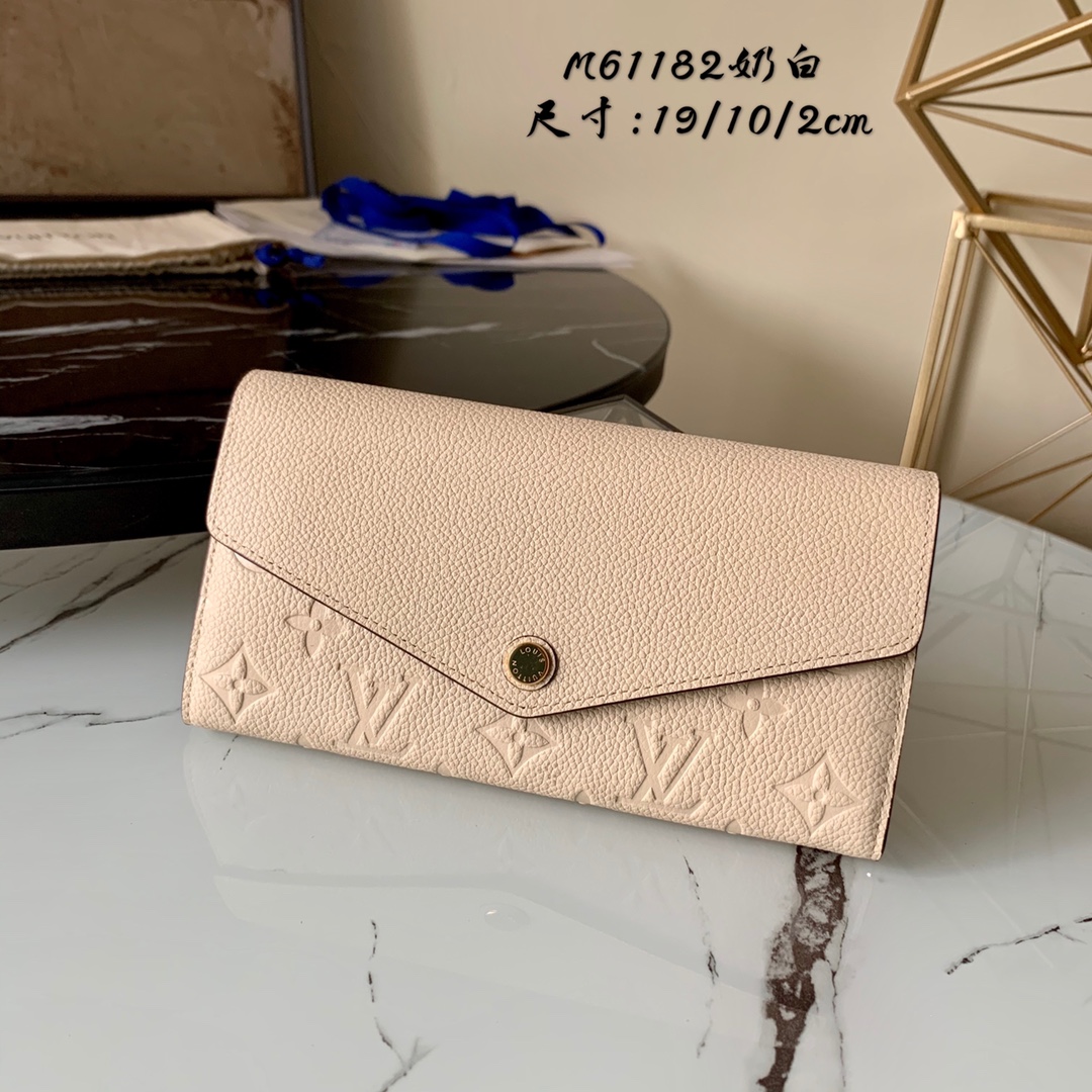 l0vis Vvtt0n sarah wallet monogram empreinte leather cream m68708 19 x 10 x 2 cm