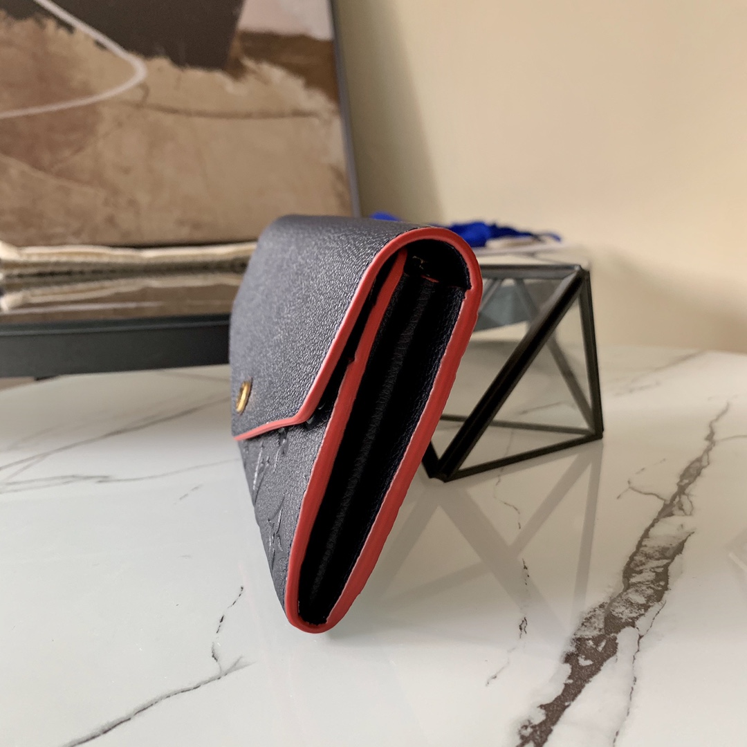 l0vis Vvtt0n sarah wallet monogram empreinte leather marine rouge m62125 19 x 10 x 2 cm