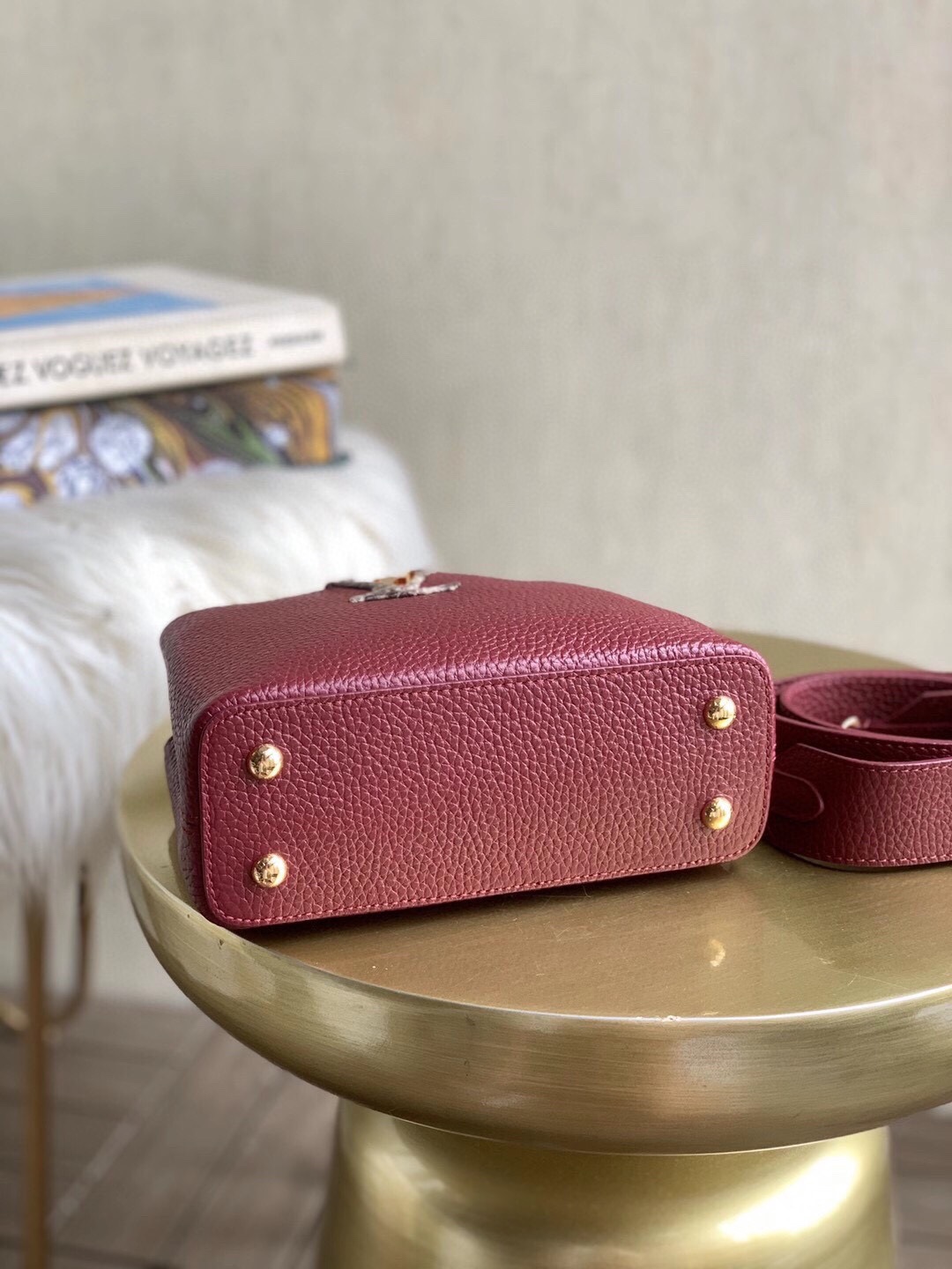 l0vis Vvtt0n capucines mini python wine n99312 21 x 14 x 8 cm