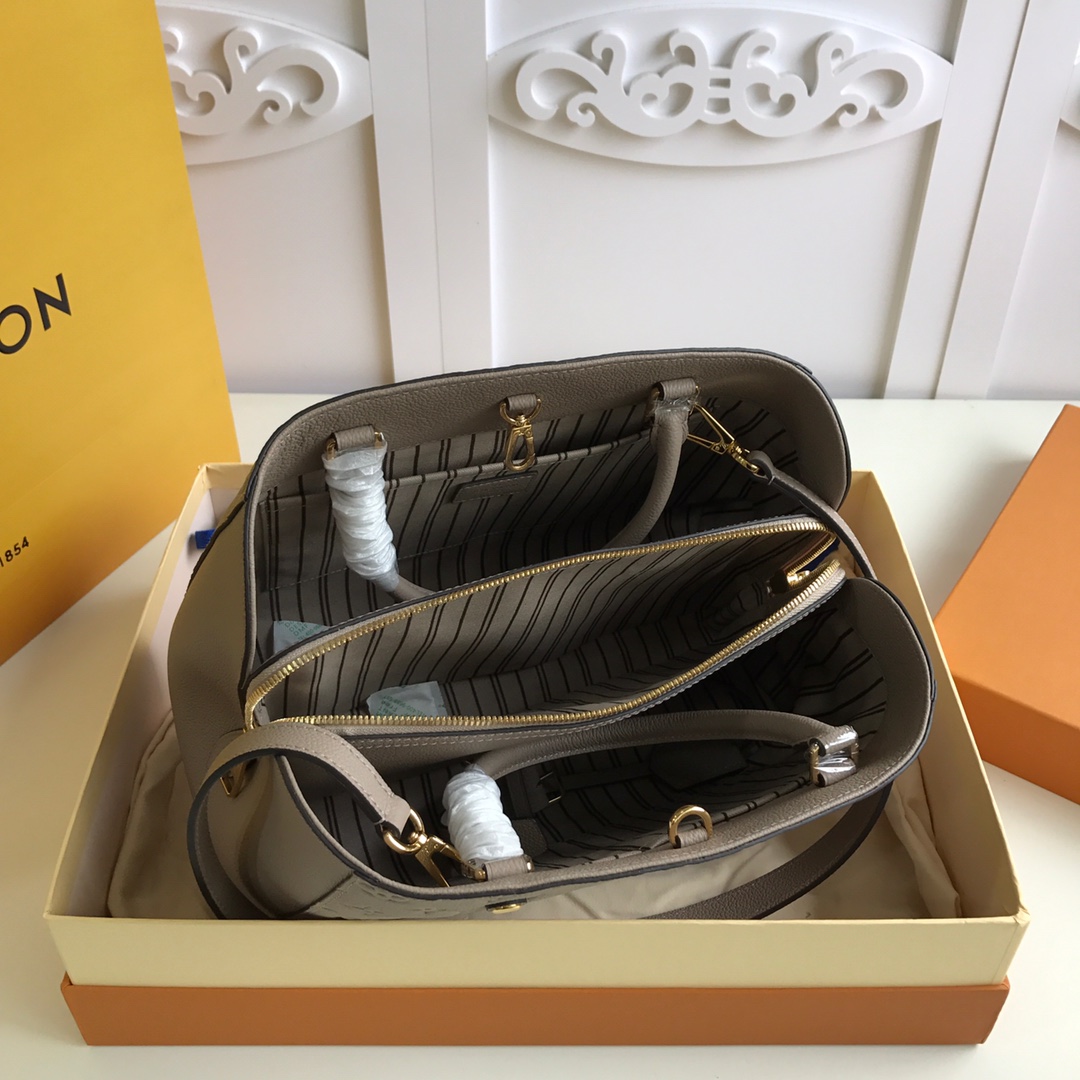 l0vis Vvtt0n montaigne mm monogram empreinte leather tourterelle m44931 33 x 23 x 15 cm