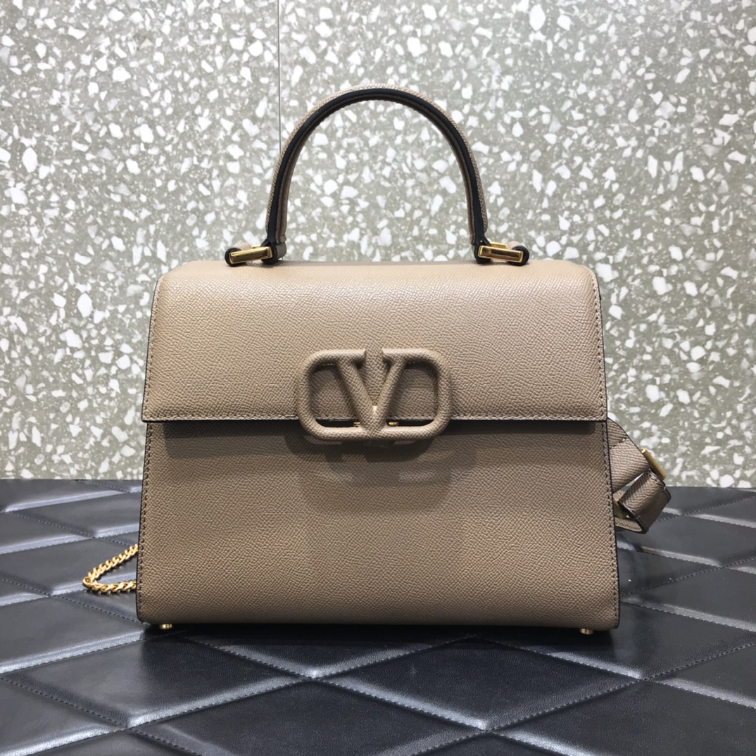 Va1e*ntin0 small vsling grainy calfskin handbag grey zw2b0f 25.5 x 12 x 19 cm