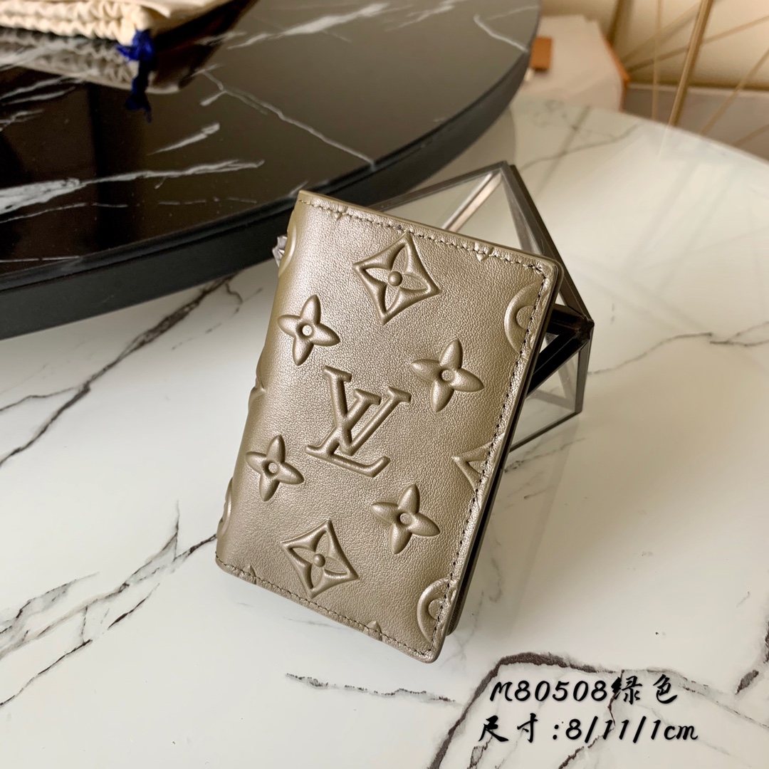 l0vis Vvtt0n slender pocket organiser monogram seal green m80508 8 x 11 x 1 cm