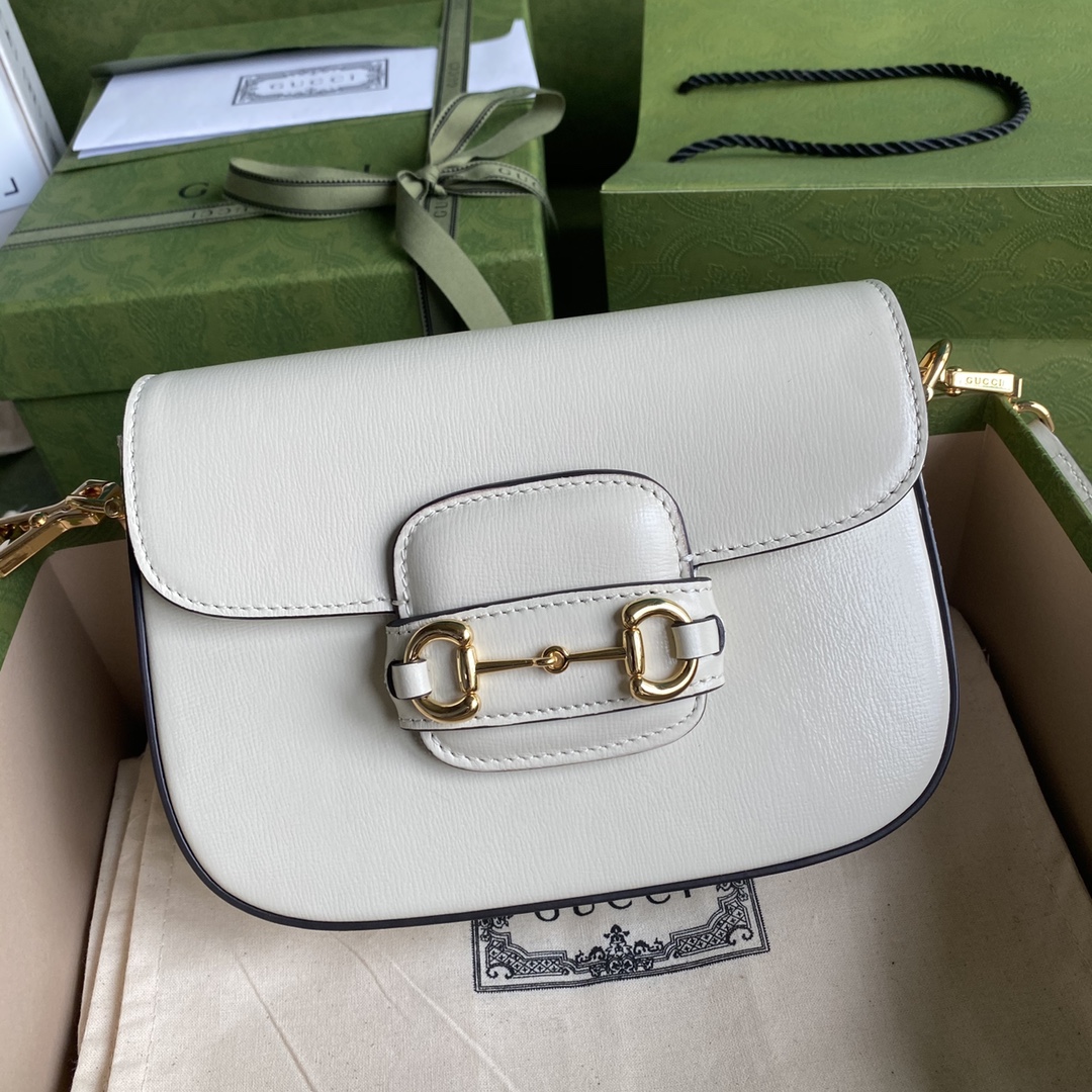 Gvc*1 mini horsebit 1955 bag leather white 658574 20.5 x 14 x 5 cm