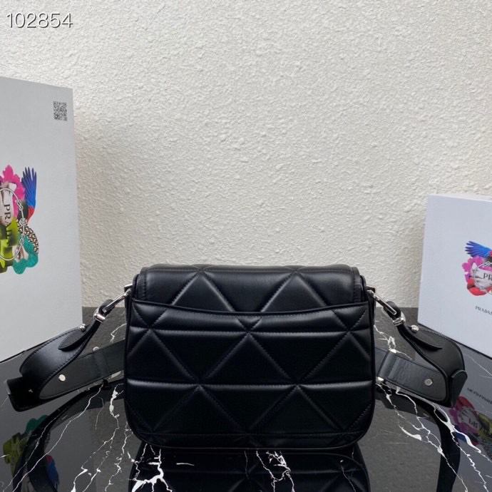 Pra*a spectrum nappa lining leather bag black 1bd283 23 x 18 x 5 cm