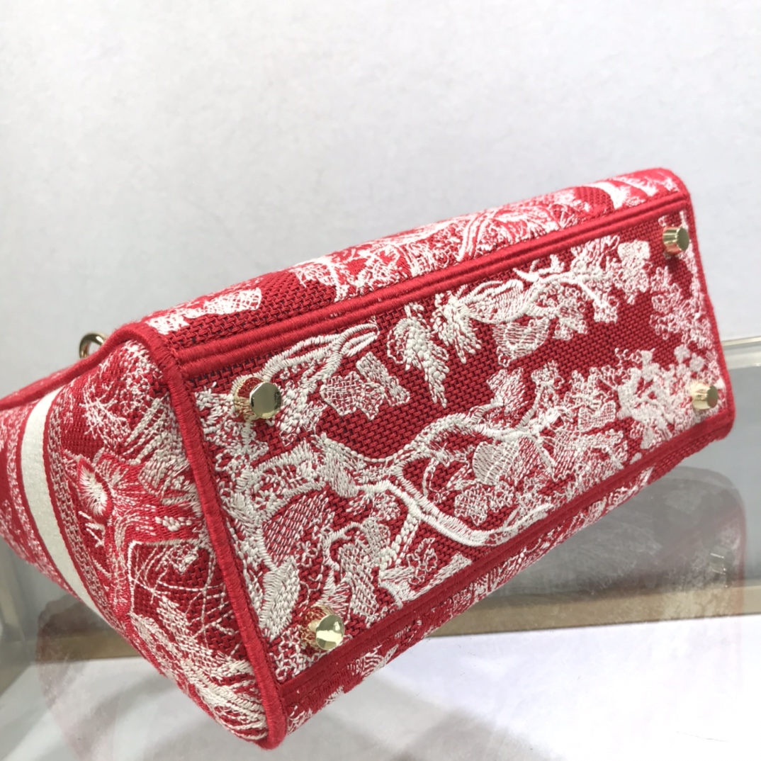 D10r medium lady d-lite bag raspberry toile de jouy reverse embroidery m0565 24 x 20 x 11 cm