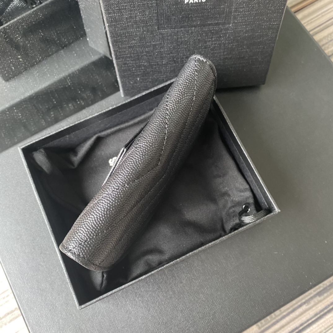 Y51 small monogram envelope wallet in grain de poudre embossed leather black metal 414404 13.5 x 9.5 x 3 cm