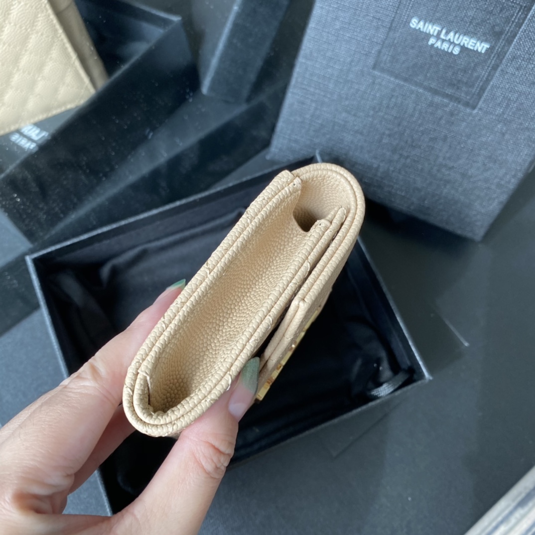 Y51 small monogram envelope wallet in mix matelassÉ grain de poudre embossed leather light beige 651026 13.5 x 9.5 x 3 cm