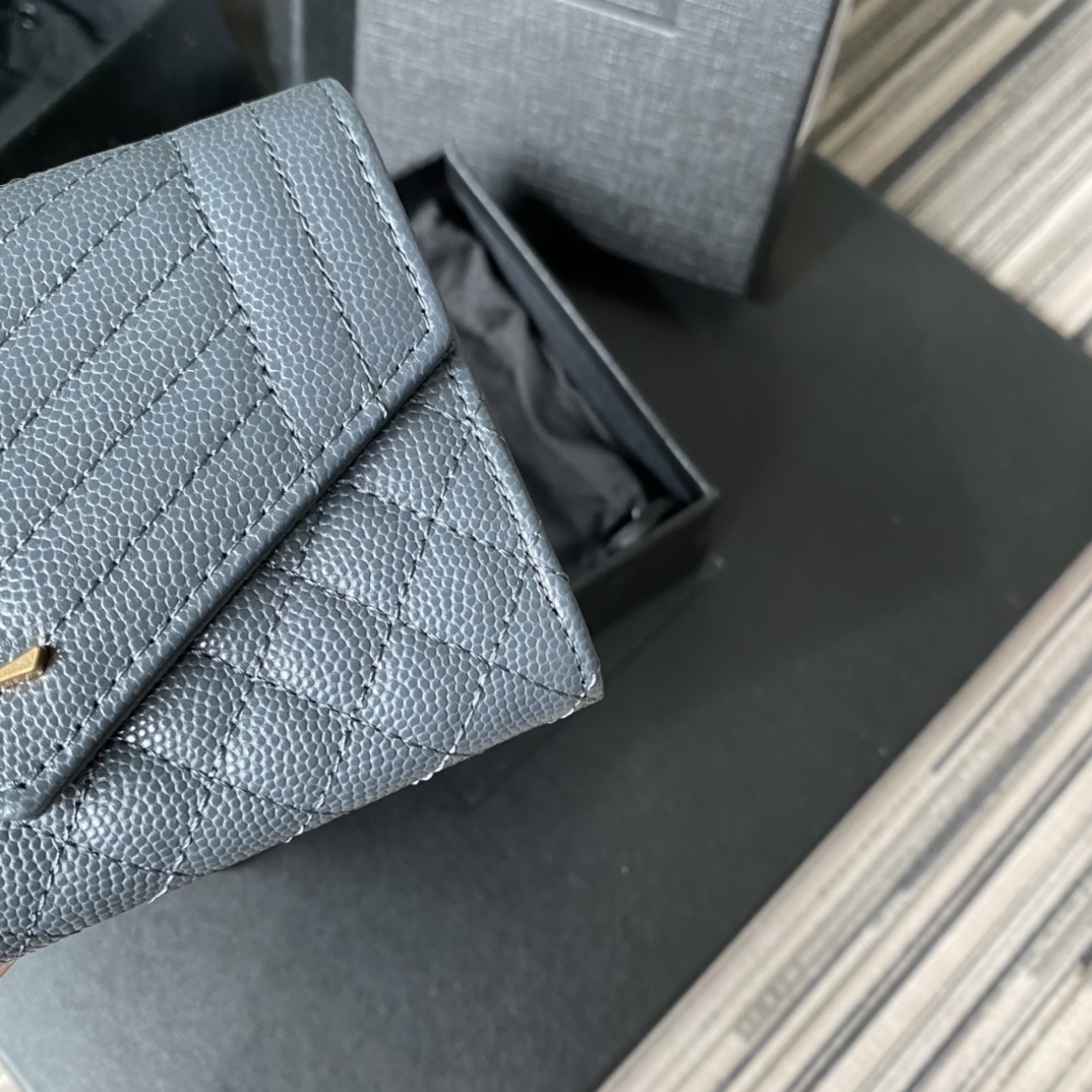 Y51 small monogram envelope wallet in mix matelassÉ grain de poudre embossed leather blue 651026 13.5 x 9.5 x 3 cm