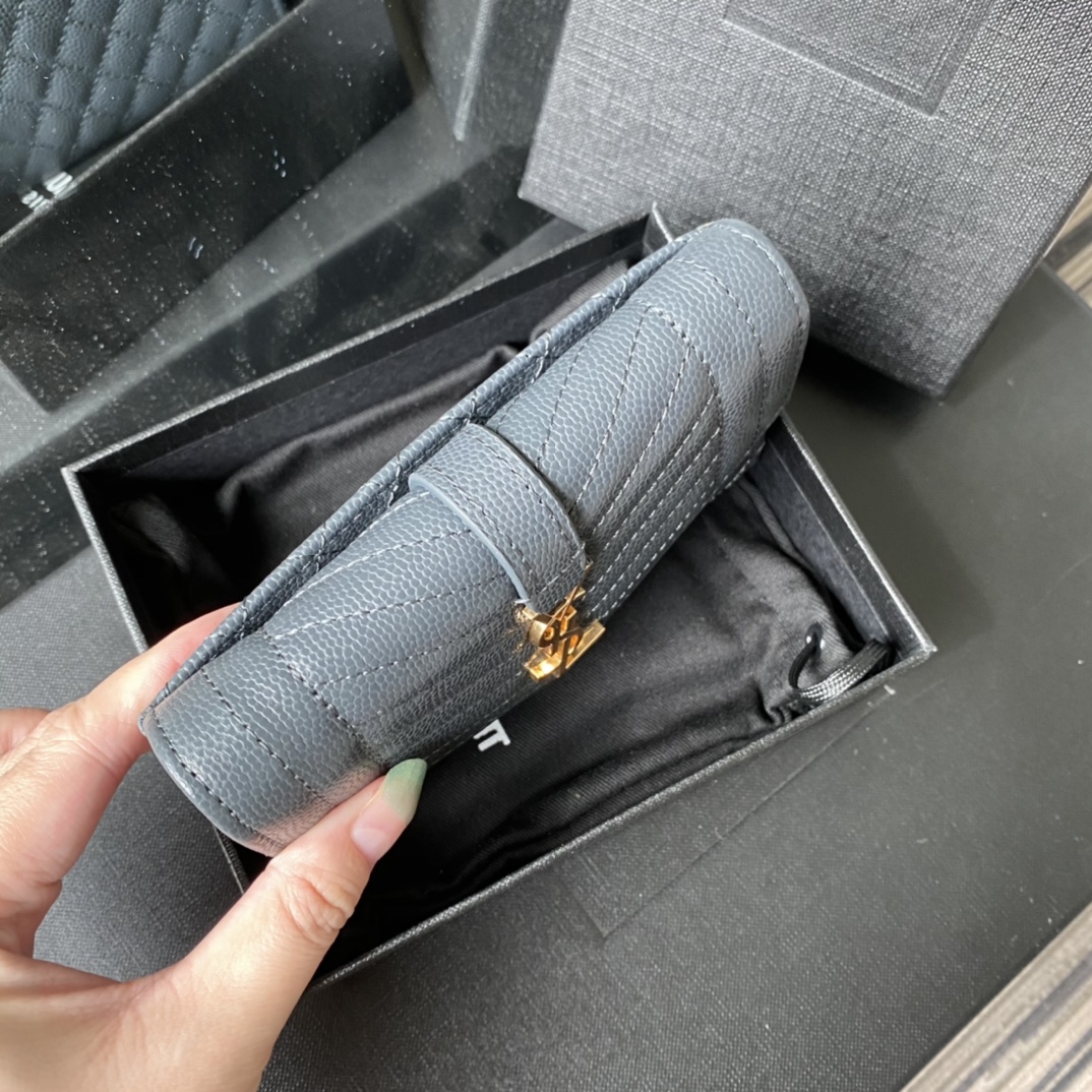 Y51 small monogram envelope wallet in mix matelassÉ grain de poudre embossed leather blue 651026 13.5 x 9.5 x 3 cm